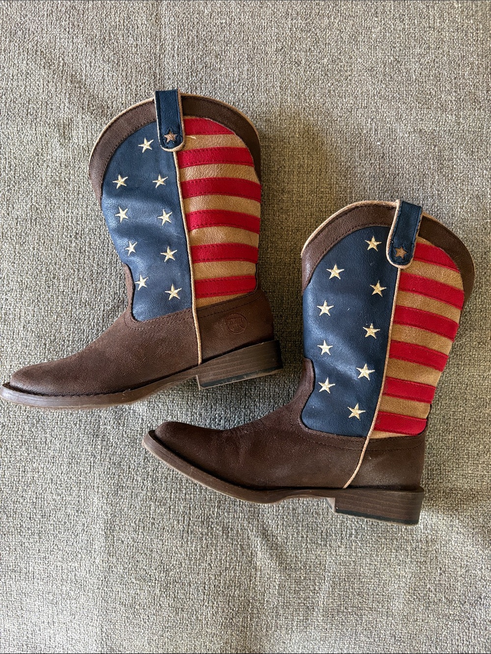 ROPER Little Kids Cowboy Cowgirl Boots Patriotic 4th of July American Sz 2 - Picture 4 of 8